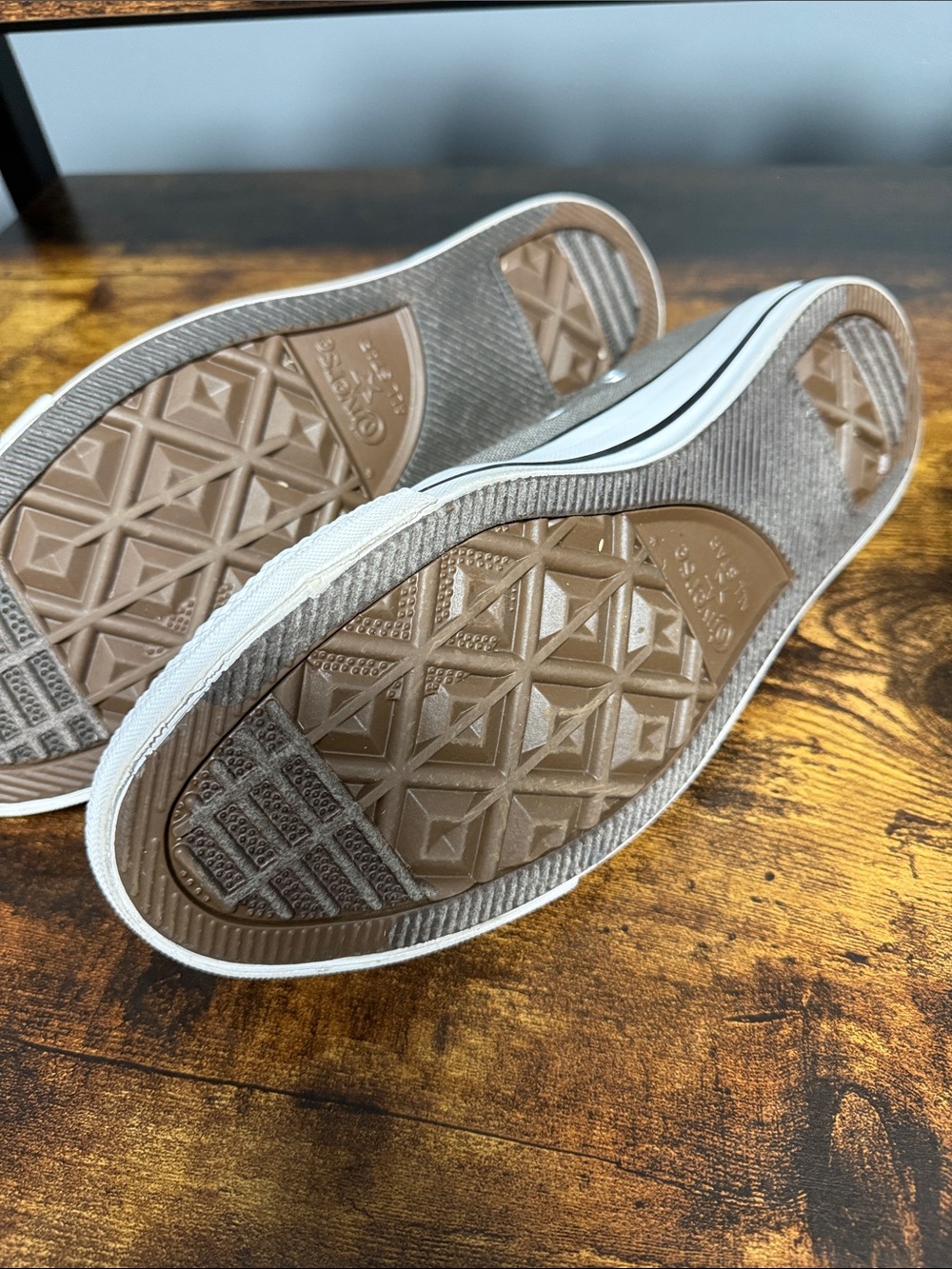 Converse Gray Low Top Canvas Sneakers with White Accents - Picture 4 of 4